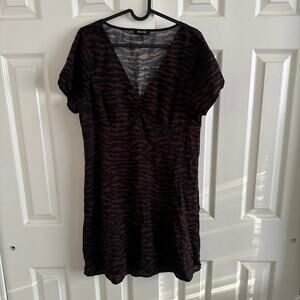 Madewell V-Neck Mini Dress in Abstract Animal Size 14